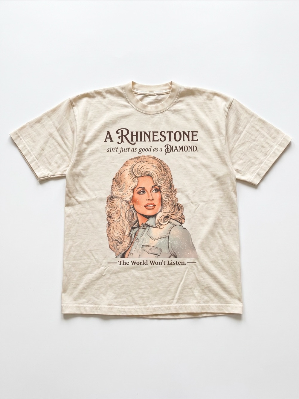 Dolly Parton Tribute The Smiths Mashup Cream Graphic T-Shirt